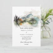 herfst winter rustieke berg bruiloft uitnodiging (Staand voorkant)