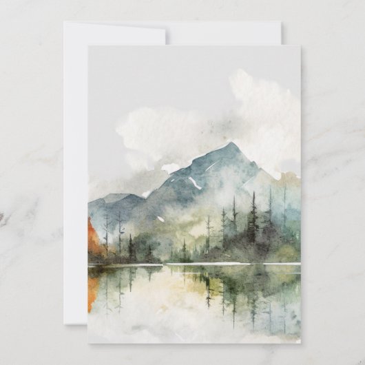 herfst winter rustieke berg bruiloft uitnodiging (Achterkant)