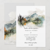herfst winter rustieke berg bruiloft uitnodiging (Voorkant / Achterkant)