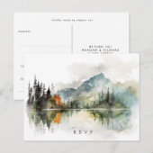 herfst winter rustieke bos bruiloft RSVP briefkaar Briefkaart (Voorkant / Achterkant)