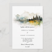 herfst winterberg meer bruiloft uitnodiging (Voorkant / Achterkant)