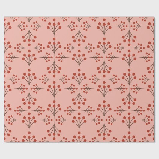 Herfst Winterberry Art Deco Cadeaupapier (Vlak)
