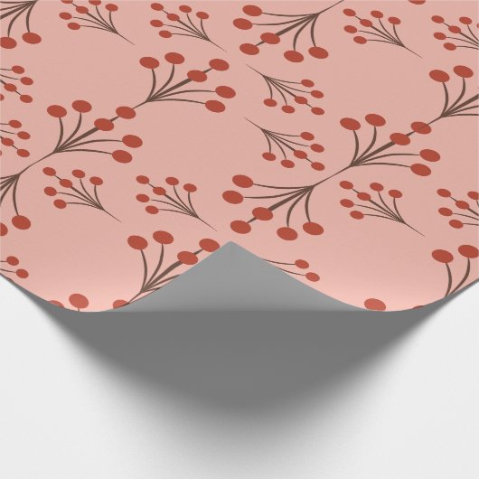 Herfst Winterberry Art Deco Cadeaupapier (Hoek)