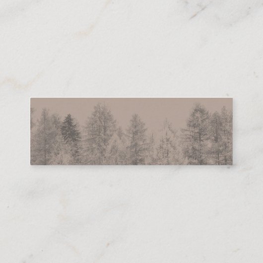 Herfst winterbomen bos foto bruiloft details mini visitekaartje (Achterkant)