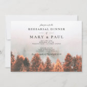 Herfst winterpijnbomen bos repetitie diner kaart (Voorkant)