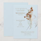 Herfst Wispy Boho Sky Blue Beide ouders Kaart (Voorkant / Achterkant)