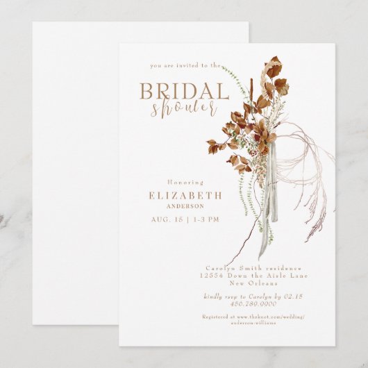 Herfst Wispy Boho Wit Vrijgezellenfeest Kaart (Voorkant / Achterkant)