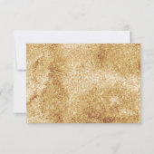 Herfst Wit Bloemen Goud Verlof Bruiloft RSVP Kaartje (Achterkant)