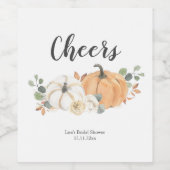 Herfst Wit Bloemen Pompoen Wijn Label Wijn Etiket (Enkel label)