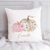 Herfst Wit en Roze Pompoen Decoratief Kussen