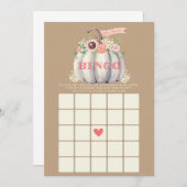 Herfst Wit Pompoen Baby shower Bingo Spel Menu (Voorkant / Achterkant)