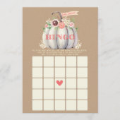 Herfst Wit Pompoen Baby shower Bingo Spel Menu (Voorkant)