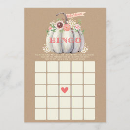 Herfst Wit Pompoen Baby shower Bingo Spel Menu