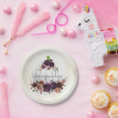 herfst wit pompoen paar Baby shower Papieren Bordje (Feest)