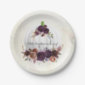 herfst wit pompoen paar Baby shower Papieren Bordje (Voorkant)