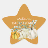 Herfst wit sinaasappel pompoen groen cupcake toppe ster sticker (Voorkant)