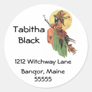 herfst witch adres label stickers