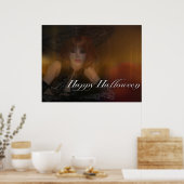 Herfst Witch - Happy Halloween Print (Keuken)