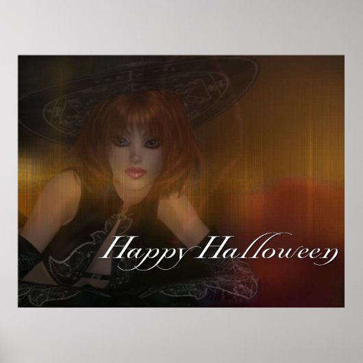 Herfst Witch - Happy Halloween Print (Voorkant)