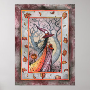 Herfst Witch Wiccan Poster van Molly Harrison