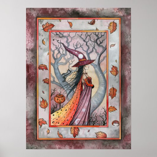 Herfst Witch Wiccan Poster van Molly Harrison (Voorkant)