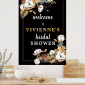 Herfst Witte Bloem Bruidsdouche Welkomstbord Poster (Keuken)