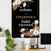 Herfst Witte Bloem Bruidsdouche Welkomstbord Poster (Thuiskantoor)