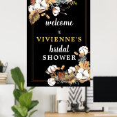 Herfst Witte Bloem Bruidsfeest Welkom Bord Poster (Thuiskantoor)