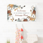 Herfst Witte Bloemen Vrijgezellenfeest Welkom Spandoek (Insitu)