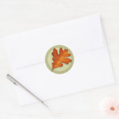 herfst witte eiken blad ronde Sticker (Envelop)