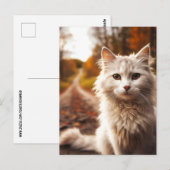 HERFST witte kat BRIEFKAARTEN (Voorkant / Achterkant)