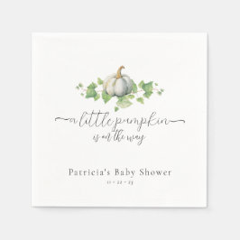 Herfst witte pompoen Baby shower servetten