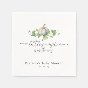 Herfst witte pompoen Baby shower servetten