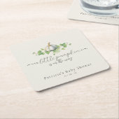 Herfst Witte Pompoen Baby shower Vierkante Onderze Kartonnen Onderzetters (Schuin)