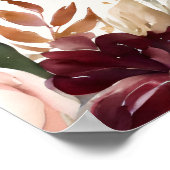 Herfst Witte Pompoen Bourgogne Bloemen Welkomstbor Poster (Hoek)