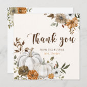 Herfst Witte Pompoen Bruidsdiner Bedankkaart (Voorkant / Achterkant)