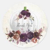 herfst witte pompoen dank u ronde sticker (Voorkant)