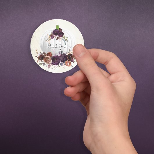 herfst witte pompoen dank u ronde sticker