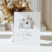 Herfst Witte Pompoen Favors Reclamebord Met Voetstuk