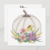 Herfst Witte Pompoen Feestdagenkaart (Voorkant / Achterkant)