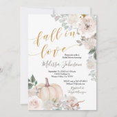 Herfst Witte Pompoen Herfst in Liefde uitnodiging (Voorkant)