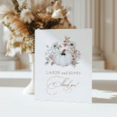 Herfst Witte Pompoen Kaarten en geschenken Reclamebord Met Voetstuk