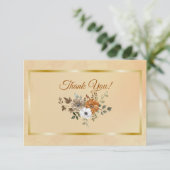 Herfst witte pompoen roest bruiloft dank u kaarten (Staand voorkant)