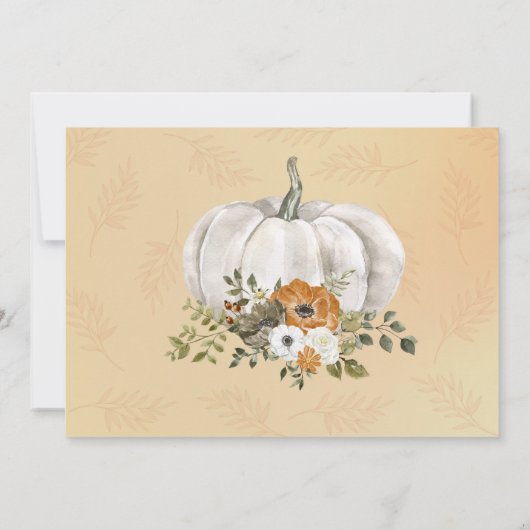 Herfst Witte Pompoen Roest Huwelijksuitnodigingen Save The Date (Achterkant)