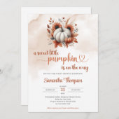 Herfst witte pompoen terracotta koper zonnebloemen kaart (Voorkant / Achterkant)