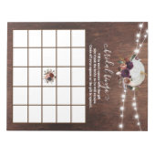 Herfst Witte Pompoen Verliefd Worden Bingo Hout Notitieblok (Voorkant)