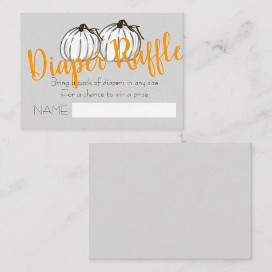 Herfst witte pompoen voor de babydouche informatiekaartje (Voorkant / Achterkant)