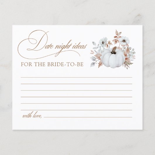 Herfst Witte Pompoen Vrijgezellenfeest Datum Night (Voorkant)