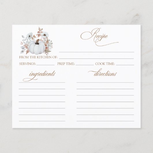 Herfst Witte Pompoen Vrijgezellenfeest Recept Kaar (Voorkant)