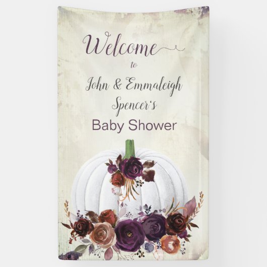 Herfst Witte Pompoen Welkomstbord Verticaal Spandoek (Verticaal)